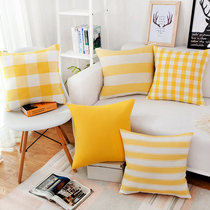 Nordic Living Room Sofa Cushions With Pillow Large Size Light Lavish Bright Yellow Lean Pillow Cover Big Number Backrest Cushion Square