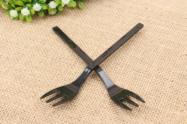 甜品餐具一次性长柄三齿叉蛋糕叉月饼叉水果叉100只独立包装