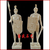 Art sandstone sculpture Round sculpture Sandstone European-style figure sculpture Park community club FRP sculpture warrior