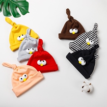 Baby hat autumn and winter double layer warm thick elastic cotton hat newborn baby hat baby cute trendy hat 0-2 years old