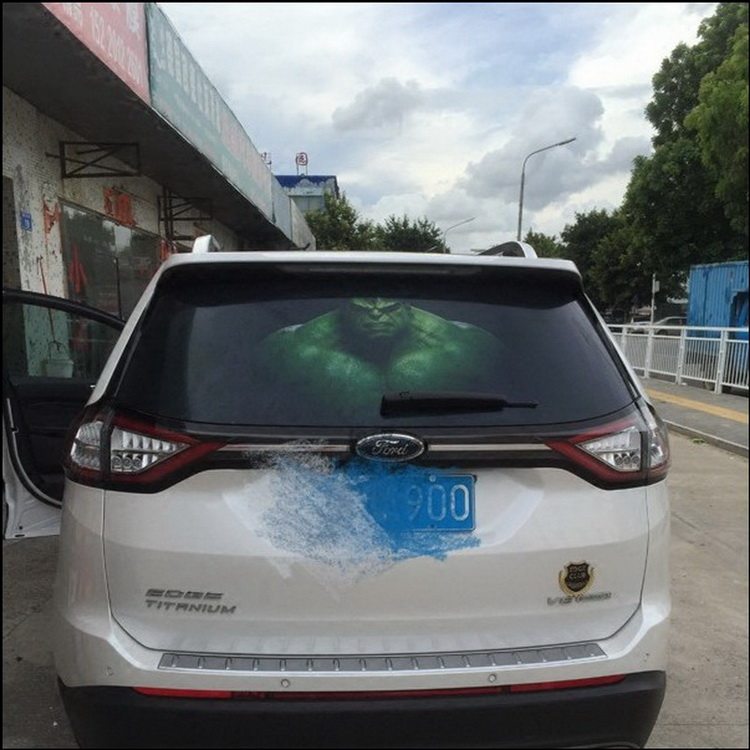 车贴饰界个性汽车后玻璃贴纸3d立体贴装饰车贴纸后窗挡风车贴改装_7折