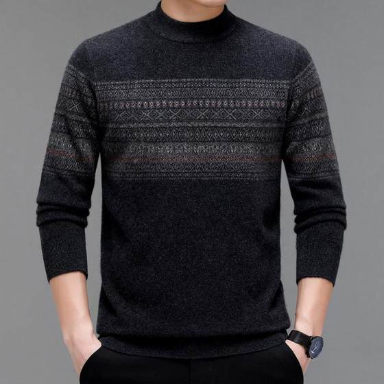 Winter cashmere shirt men's turtleneck cashmere sweater autumn and winter new striped sheep knitted half long sleeve 9531-KK hair
Winter cashmere shirt men's turtleneck cashmere sweater autumn and winter new striped sheep knitted half long sleeve 9531-KK hair