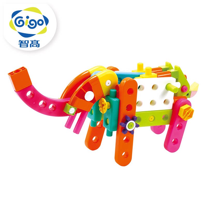 gigo智高儿童积木玩具 塑料拼插积木玩具迷你动物园益智玩具#7360