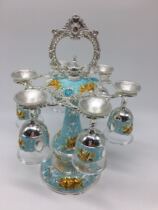 Wine hanging cup European Russian style metal single layer liquor popular white red flower goblet creative ornaments