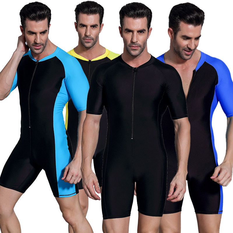 男士连体泳衣短袖平角裤泳衣 10元券 券后价  80