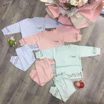 Solid color double-layer baby open shoulder middle collar dual-use suit 6498 A3