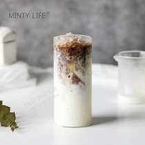 Mint Life Japanese Net red round glass cafe commercial ice latte American coffee cup heat-resistant water Cup