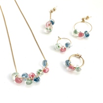 SHUNA Ruotao brand new American teardrop angel teardrop refreshing earrings ear clip necklace necklace