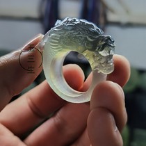 Jade Sansheng boutique Xiu jade (private custom ring ring piece) by hand engraving in volume body design live selection