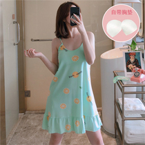 Sleeping skirt Summer Hanging Sexy Girl with Breath Pajamas Han Shinzhen Student Small Sleepy Cotton Household Summer