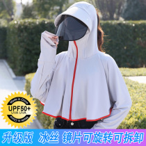 Summer sun protection hat sun hat female sun protection big line hat anti ultraviolet cycling face sun hat ice silk veil
