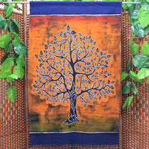 Southeast Asian style cash cow decoration hanging painting handmade batik canvas art entrance partition curtain restaurant bedroom background