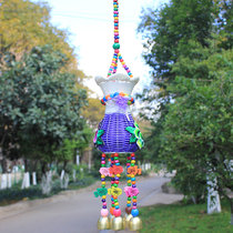 Rattan vase wind chimes charm Yunnan ethnic style home decoration Living room bar bed and breakfast decoration characteristic pendant