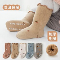 0-3 Year Old Hair Ring Thickened Point Gum Baby Socks Agaric Side Girl Baby Socks Newborn Anti Slip Floor Socks