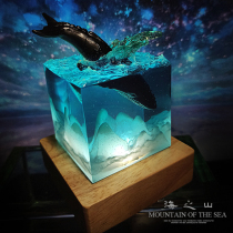 Resin product drops glue finished handicrafts creative Marine whale desktop gift night light USB ornaments