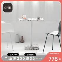 Terrace Outdoor Dining Table Nordic Commercial Restaurant Light Luxury Red Cafe Milk Tea Shop Roundtable