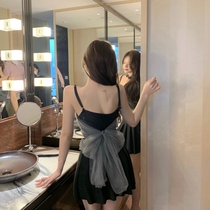 Miss Rice Flower 2021 hot spring swimsuit female fairy ins Wind sexy skirt style covering belly slim split flat angle Conservative