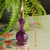 Egyptian folk craft hand-blown fragrance bottle Egyptian features (medium 19cm) thick purple