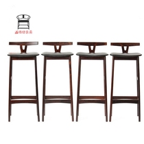 New Chinese style chair high-footed backrest bar stool modern minimalist bar desk chair brief new Chinese style bench chair