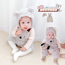 Luca mother cat back with pants suit split undershirt male and female child one-piece clothes climbing clothes for baby 3-24 months