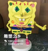 FRP SpongeBob Sculpture Animation Characters SpongeBob Theme Sculpture Kindergarten Shopping Mall ornaments