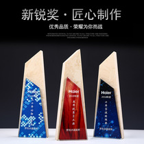 Marble Crystal Trophy Customized Creative lettering Enterprise Championship Competition Color Printing Award Cup Medal Making
