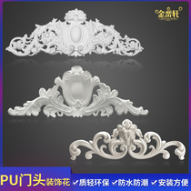 European carved decoration door flower Villa plaster door head flower pu gypsum horn flower decorative gypsum line horn flower