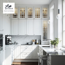 Jimei Sixiang European kitchen cabinet custom-made open quartz stone rock board overall kitchen cabinet whole house home customization