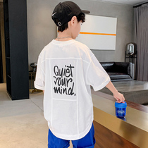 Childrens clothes boy t-shirt short sleeve summer dress 2022 new pure cotton boy CUHK Tong Bo Thin Summer Blouse Tide Cards