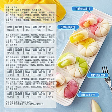 【比比赞】冰皮饼流心水果味8枚[2元优惠券]-寻折猪