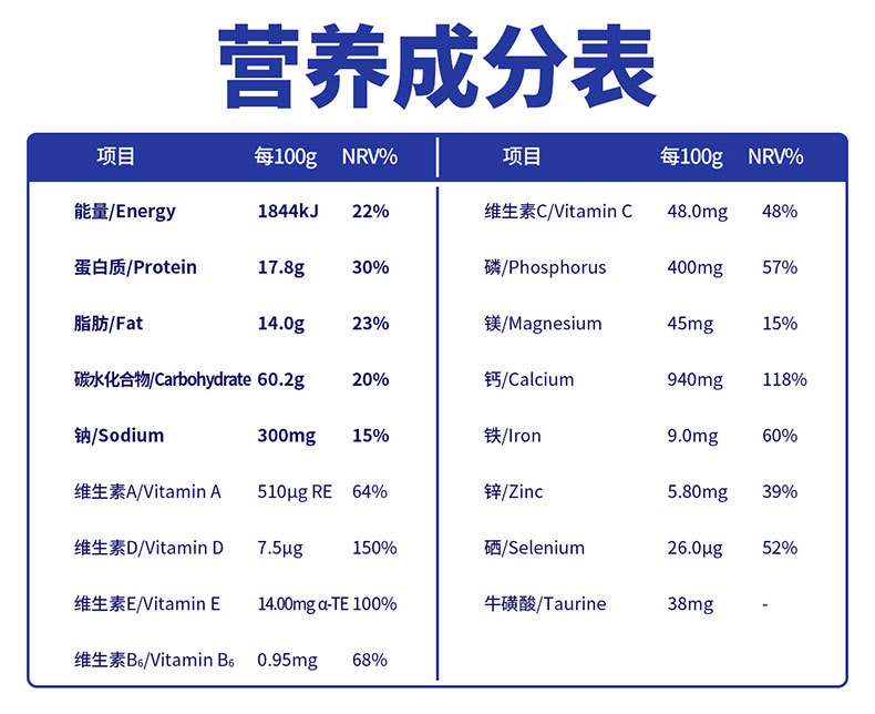 贝诺芬中老年营养配方奶粉800g