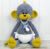 291 Monkey weaving drawing doll Chinese illustration crochet electronic drawing wool tutorial