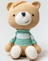 347 Bear knitting drawing doll Chinese illustration Crochet electronic drawing Wool tutorial