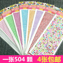 4 shipping children diy hand stickup diamond patch Collage Solid Crystal Stickler Kindergarten Reward Stickers