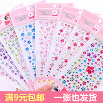 Childrens jewel stickled with handmade pearl stickers with back adhesive sticker Acrylic Love Stickler Water Drill with diamond sticker
