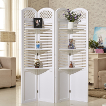 Pastoral screen partition porch White simple fashion hollow carved office hotel living room bedroom folding screen