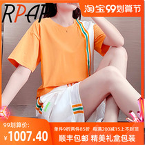 RPAP sports set womens summer 2021 New Fashion casual slim running short sleeve top popular two-piece set