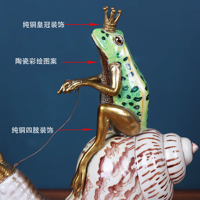 Q: Frog creative home decoration ceramic handicraft European rural living room TV ark, study furnishing articles