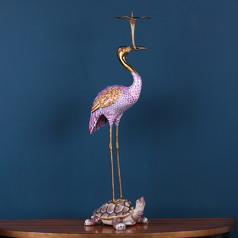 European creative turtle cranes live furnishing articles sitting room porch decoration gift decoration key-2 luxury villa, ceramic arts and crafts