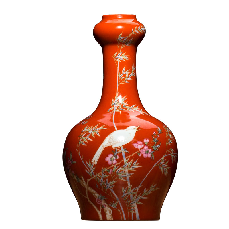 Better sealed up with jingdezhen ceramic vase red garlic bottle home furnishing articles rich ancient frame craft porcelain small living room