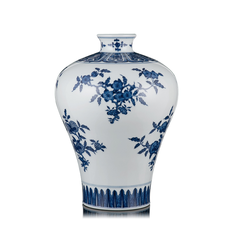 Ning home furnishing articles sealed up with ceramic mei bottles of jingdezhen blue and white porcelain is sitting room adornment rich ancient frame antique vase by hand