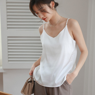 真丝吊带女性感网红打底小背心