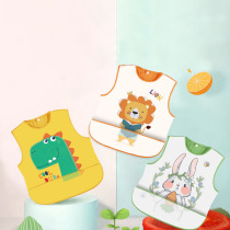 Gown kindergarten baby children eat bib waterproof anti-dirty dinosaur thin children brush brush pocket male and female children