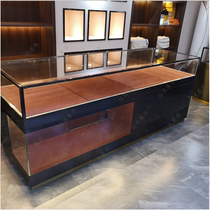 Stainless steel jewelry display cabinet Silver jewelry hand string necklace Glass display cabinet metal counter Beijing custom