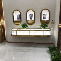 High-end curved jewelry cabinet Jewelry counter Jewelry luxury display cabinet Arc glass display cabinet Beijing custom