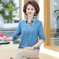 Middle-aged and elderly nv qiu zhuang long-sleeved shirt 40-50 middle-aged people priming blouse mother chun qiu zhuang-piece garment