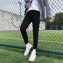 Spring and Summer Gangfeng Mens slim feet cowboy long pants slacks Youth students Joker black pants