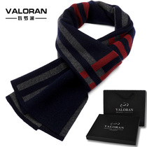 Wool Scarf Mens Winter Red Stripes Long Blue Patch Collophane Student Winter Warm Plaid English Classic