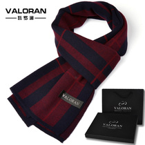 100% pure wool striped scarf red thick mens scarf winter long student warm cashmere scarf tide
