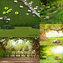 Dream Forest shooting background cloth flowers and grass forest scenery virtual children photography live custom photo background paper